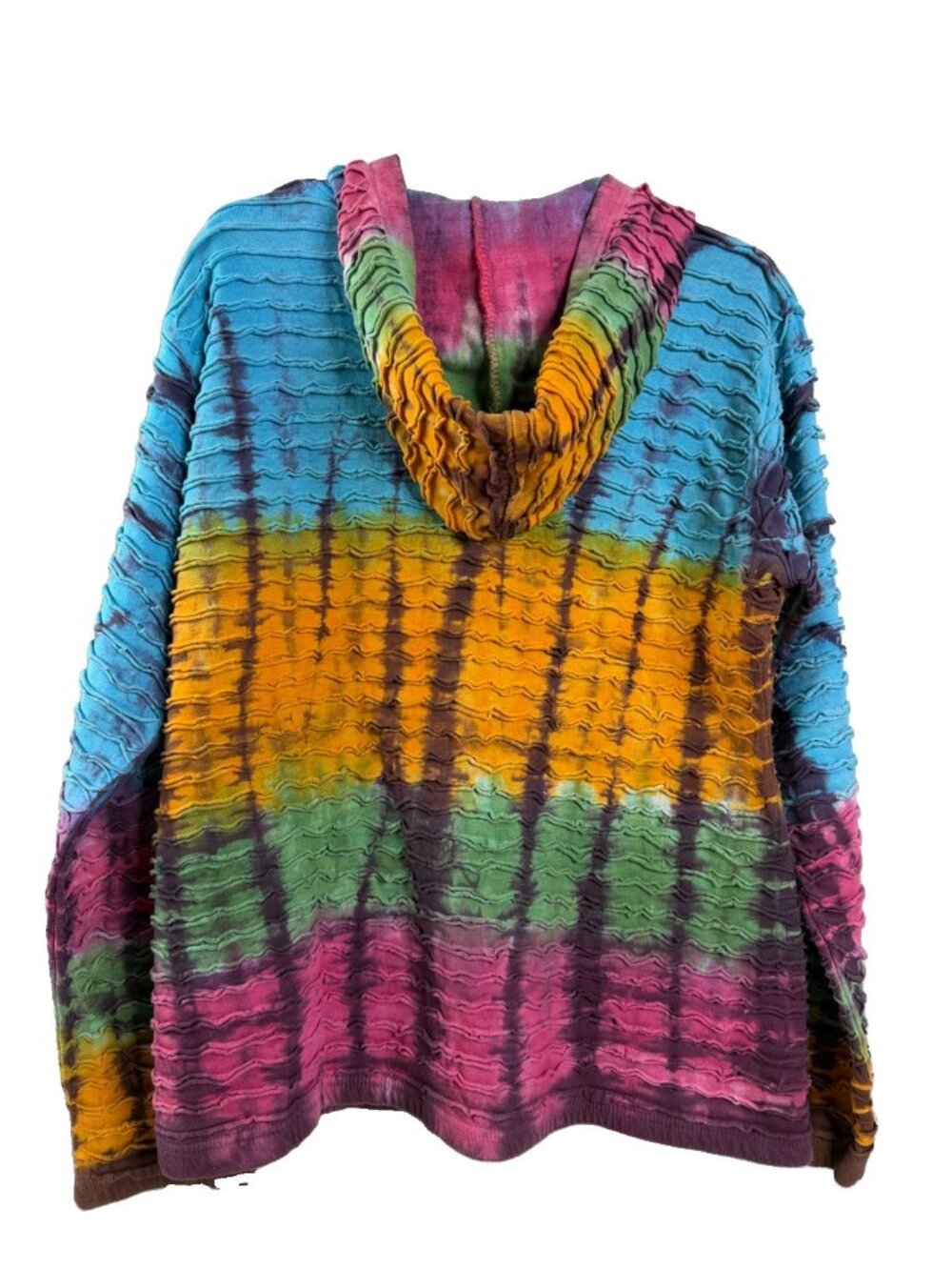 Rising International 1X  Zip Tie Dye Jacket Hoodie 100% Cotton Read Descrip EUC